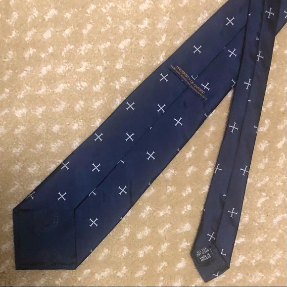 University of Oxford St Cross Tie, Navy - Picture 7 of 8